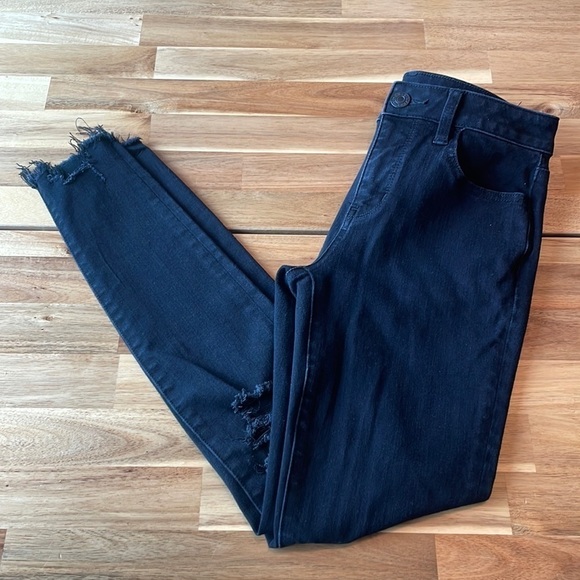 American Eagle High Rise Jegging Distressed Black size 2 - Picture 1 of 10